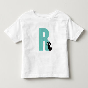 Initial w/ black cat toddler T-Shirt