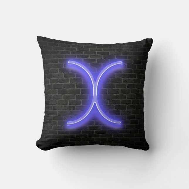 Initial X In Neon Marquee On Brick  Cushion (Front)