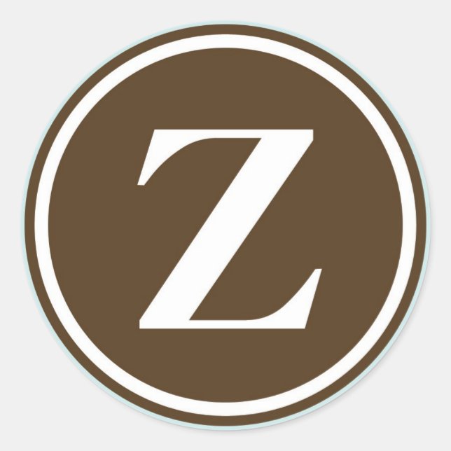 Initial Z monogram circle letter seal party favour (Front)