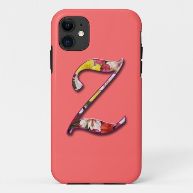 Initial Z Monogram I-Phone 5 case Floral Design (Back)