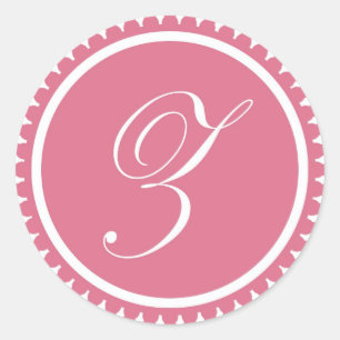 Initial Z princess pink monogram seal party favour