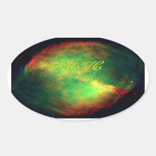 Initialled Dumbbell Nebula Constellation Vulpecula Oval Sticker