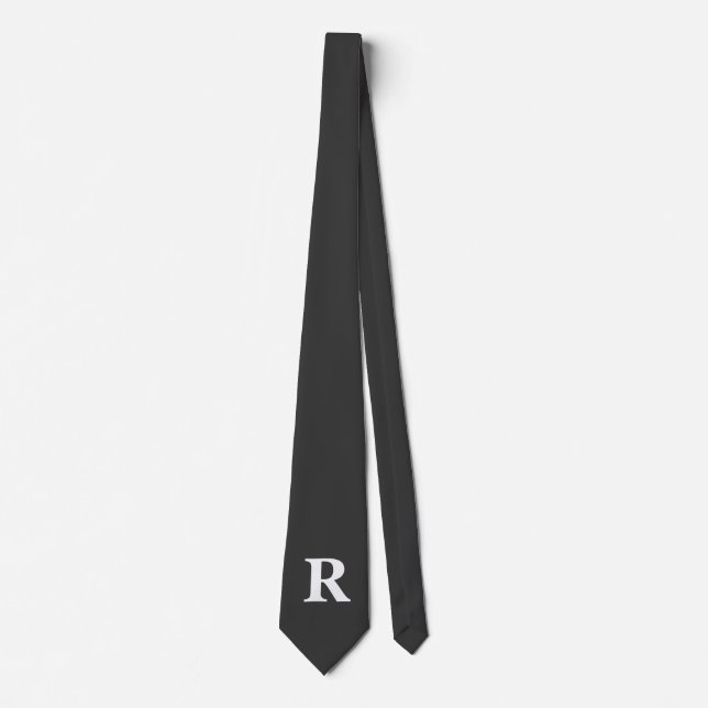 Initialled Formal Jet Colour Chic Tie (Front)