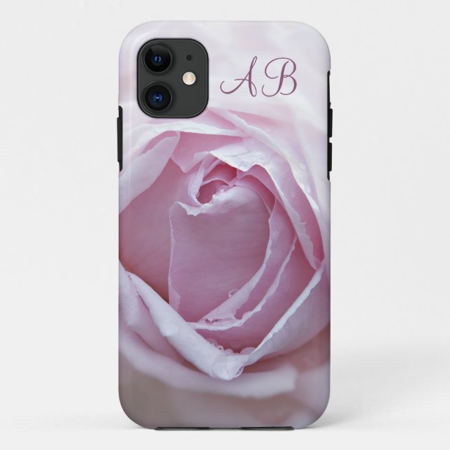 Initialled pink rose Case-Mate iPhone case (Back)