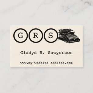 Initials and Typewriter Business Card