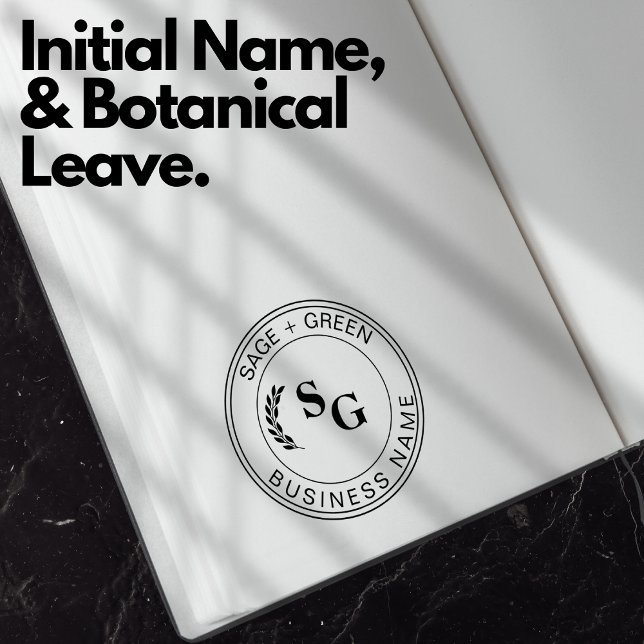 Initials Business Name Promotional Botanical Leave Rubber Stamp (Initials Business Name Promotional Botanical Leave Rubber Stamp)