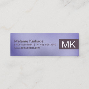 Initials Letter Simple Purple Texture Mini Business Card