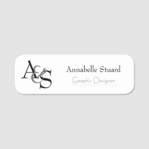 Initials Logo Business Name Tag