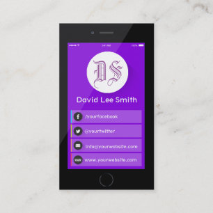 Initials logo monogram smartphone business card