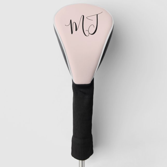 Initials Modern Blush Golf Head Cover (Front)