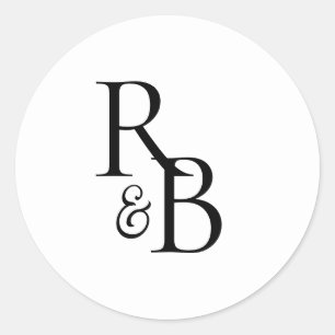 Initials Monogram Envelope Wedding Seal Sticker