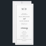 Initials Monogram Minimalist Wedding Program<br><div class="desc">This minimalist wedding program is the perfect addition to your special day!</div>