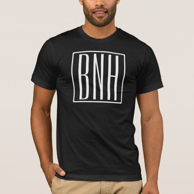 Initials Monogram | White On Black T-Shirt (Front)
