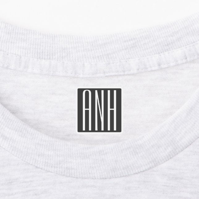 Initials Monogram | White On Dark Grey (Affixed)