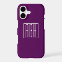 Initials Monogram | White On Deep Purple