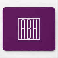 Initials Monogram | White On Deep Purple