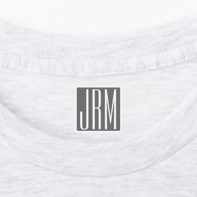 Initials Monogram | White On Grey (Affixed)