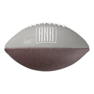 Initials Monogram White On Light Grey Football