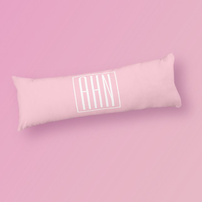 Initials Monogram | White On Light Pink Body Cushion (Creator Uploaded)