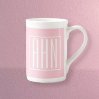Initials Monogram | White On Light Pink