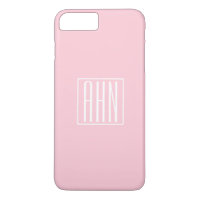 Initials Monogram | White On Light Pink