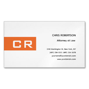 Initials Monogrammed Custom Modern Minimalist Magnetic Business Card