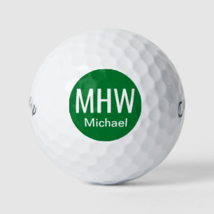 Initials Name Green Golf Balls