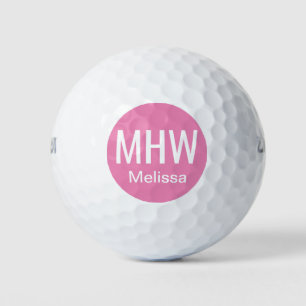 Initials Name Pink Golf Balls