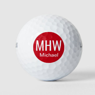 Initials Name Red Golf Balls