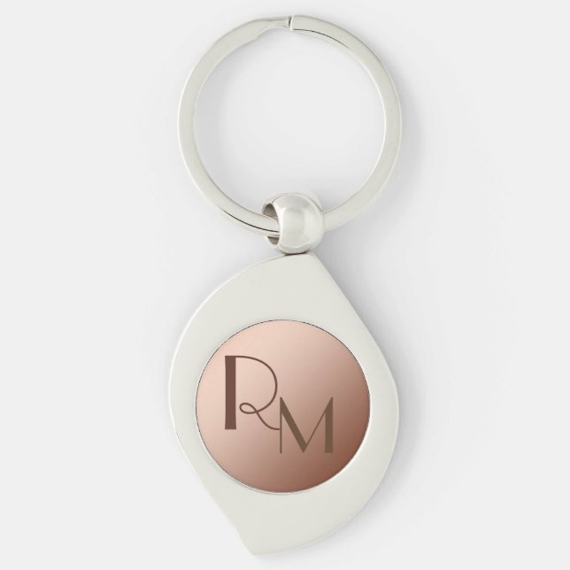 Initials on copper key ring (Front)