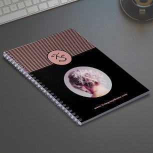 Initials Pink Black Hairstylist Workshop  Notebook