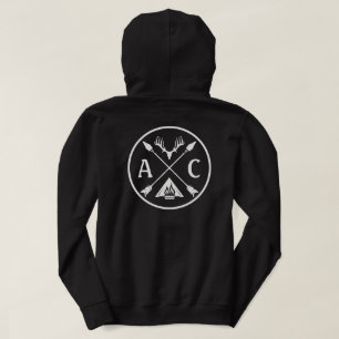 Initials with Antlers Crossed Arrows Hoodie