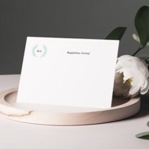 Initials Wreath Personalised Note Cards