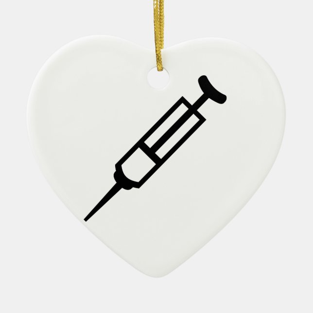 Injection syringe ceramic ornament (Front)