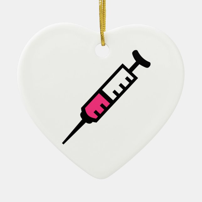 Injection syringe ceramic tree decoration (Front)