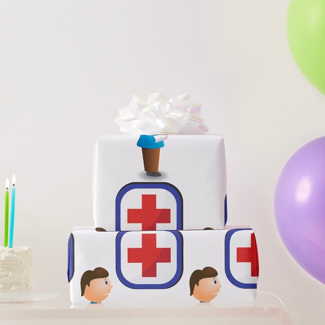 Injured Boy Hospital Care Wrapping Paper (Creator Uploaded)