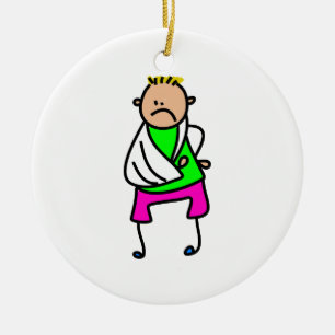 Injured Kid Ceramic Tree Decoration