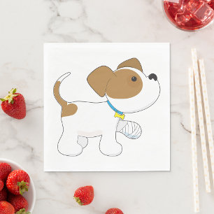 Injured Puppy Dog Napkin