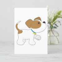 Injured Puppy Dog with Bandaged Paw