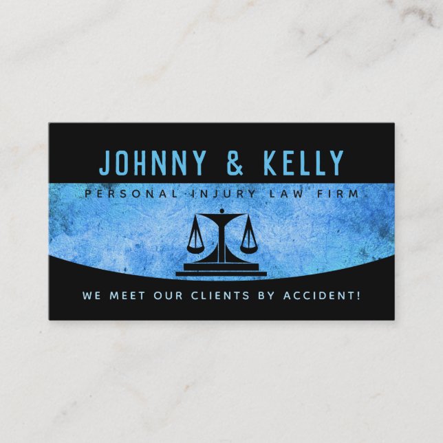 Injury Lawyer Slogans Business Cards (Front)