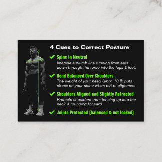 Injury Prevention Correct Posture Cues Business Card