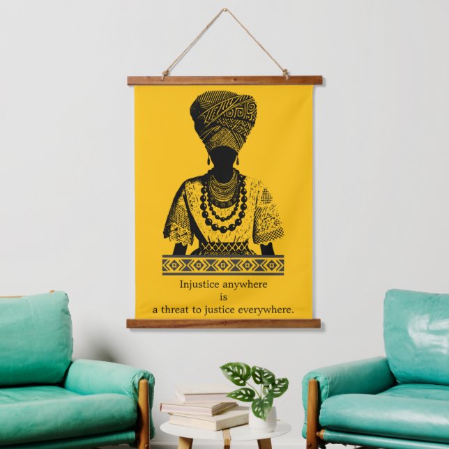 Injustice Anywhere Justice Everywhere Wood Wall  Hanging Tapestry (Living Room)