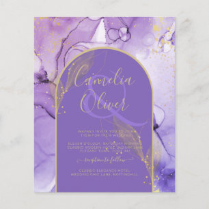Ink Abstract PURPLE GOLD Lavender Wedding INVITE Flyer
