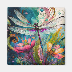 Ink and Pen Watercolor Dragonfly Magnet