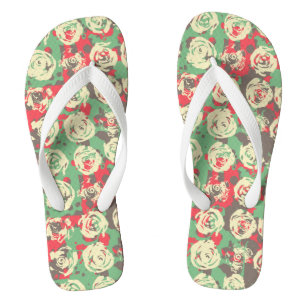 Ink and Roses Harmony - Seamless Pattern Thongs