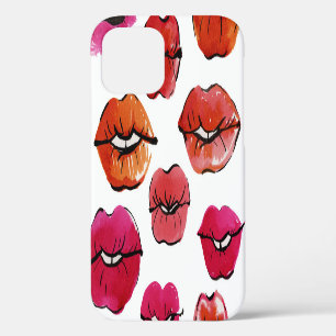 Ink and watercolor lips set iPhone 12 case