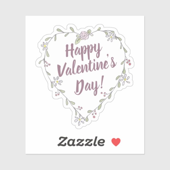 Ink and Watercolor Twiggy Floral Valentine Wreath (Sheet)