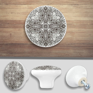 Ink Art Ceramic Door Pull Knob