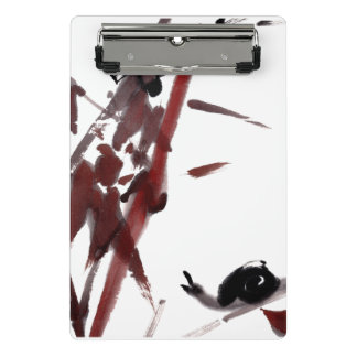 Ink art with snail and red bamboo mini clipboard