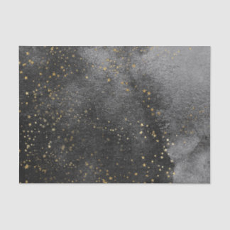 Ink black night sky gold starfield craft tissue paper